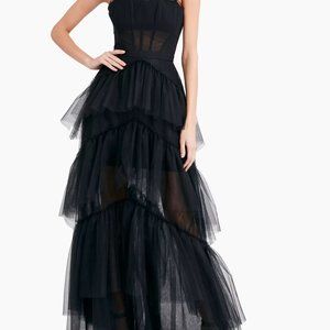 BCBG Black Tiered Tulle Dress (Size 4)